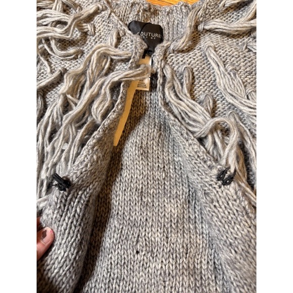MM Couture by Miss Me Gray Fringe Longline Sweater Vest NWT Size Large - Picture 7 of 10